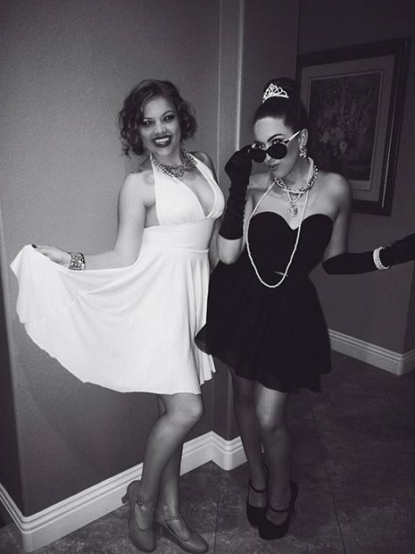Marilyn Monroe Audrey Hepburn BFF Matching Halloween Costume Idea
