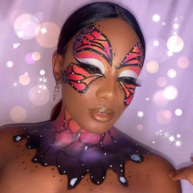 Pretty Halloween Wing Makeup Design