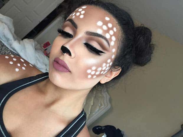 Pretty Deer Makeup for Halloween