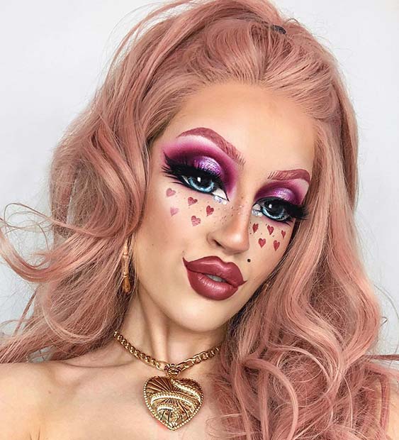 Pretty Illusion Makeup with Hearts