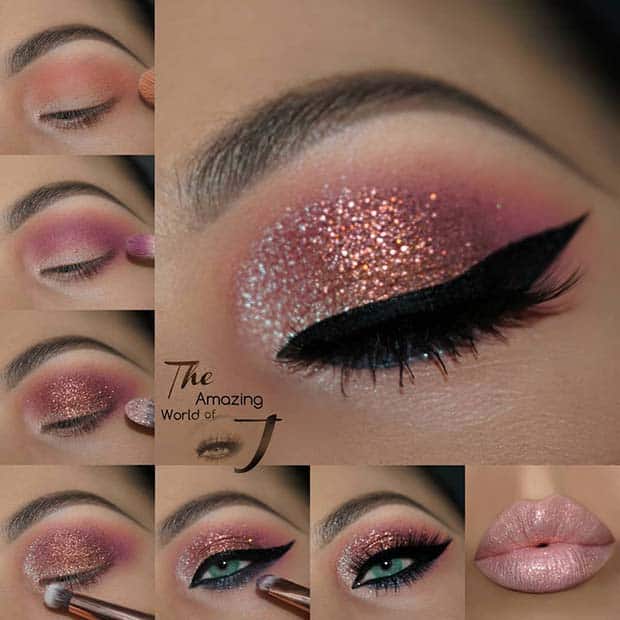 Sparkly Pink Eye Makeup Tutorial