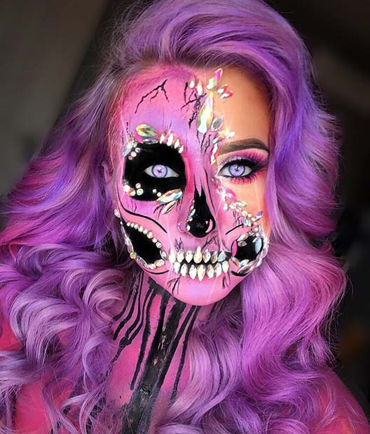 Purple Skeleton with Rhinestones
