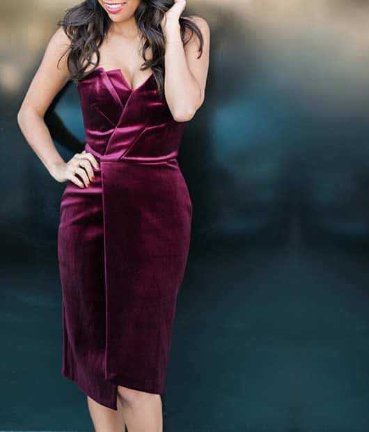 Elegant Burgundy Velvet Dress - New Year's Eve Outfit
