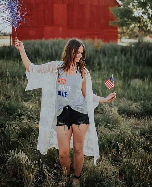 Red, White and Blue Top