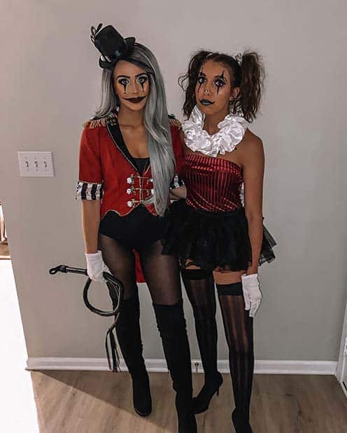 Ring Master and Clown Duo Halloween Costumes
