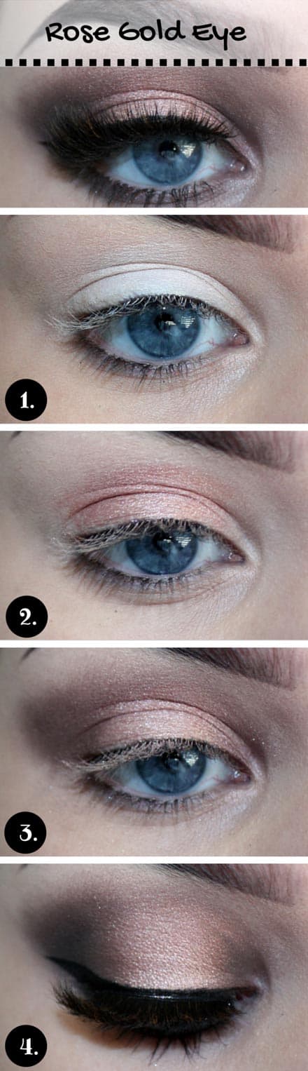 Rose Gold Makeup Tutorial for Blue Eyes