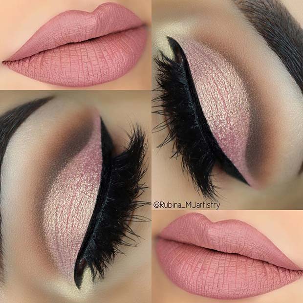 Soft Pink Eyes and Lips for Summer Makeup Ideas