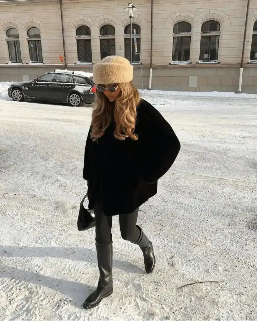 Red coat old money winter outfit