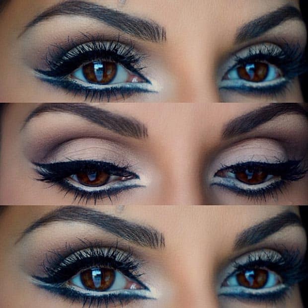Double Black Winged Eyeliner  Eyes
