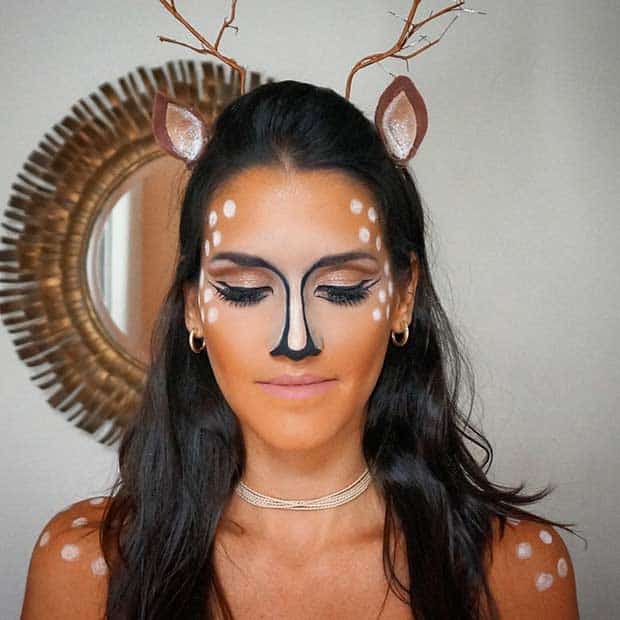 Cute Deer Halloween Makeup Look