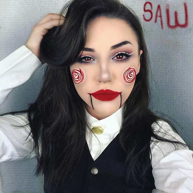 Easy Halloween Costumes - Saw Makeup