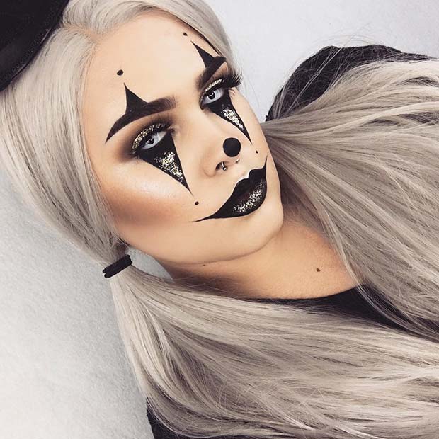 Black & Gold Halloween Clown Look