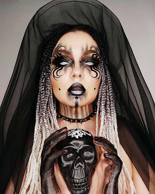 Gothic Witch Makeup and Costume Idea
