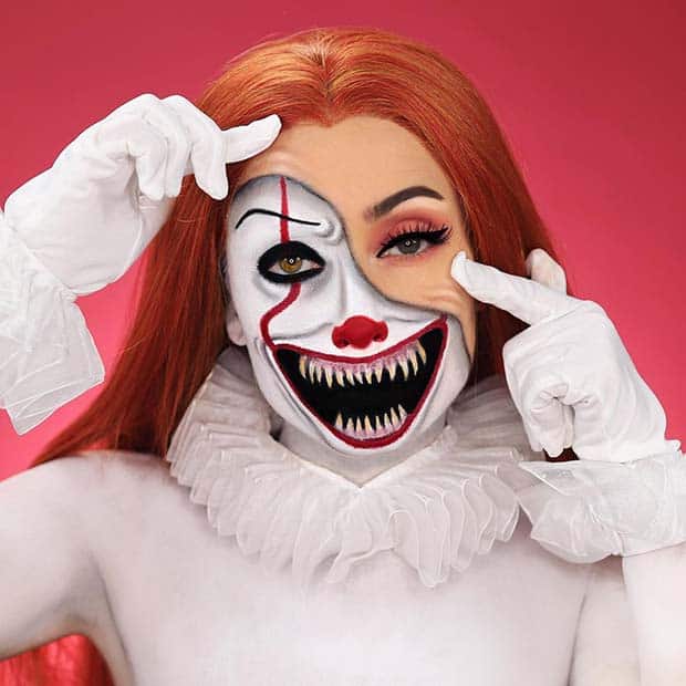 Scary Pennywise Illusion Makeup