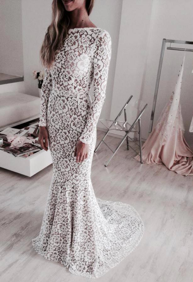 Long Sleeve Lace Wedding Dress