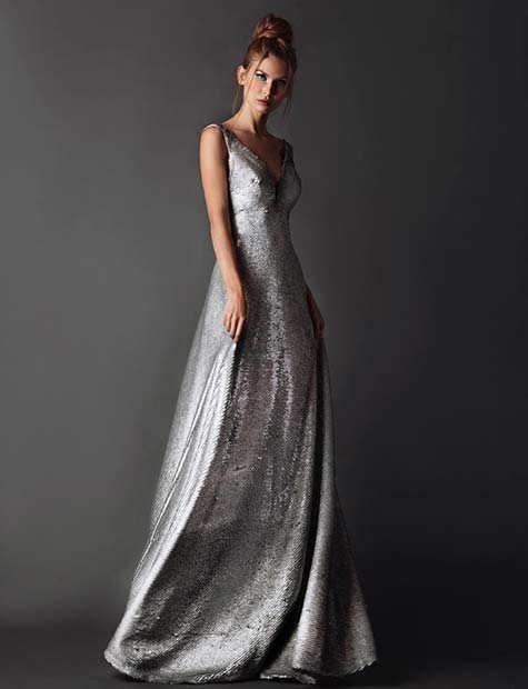 Silver Sequin Wedding Dress