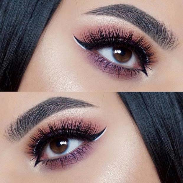 Black and White Winged Eyeliner for Summer Makeup Ideas