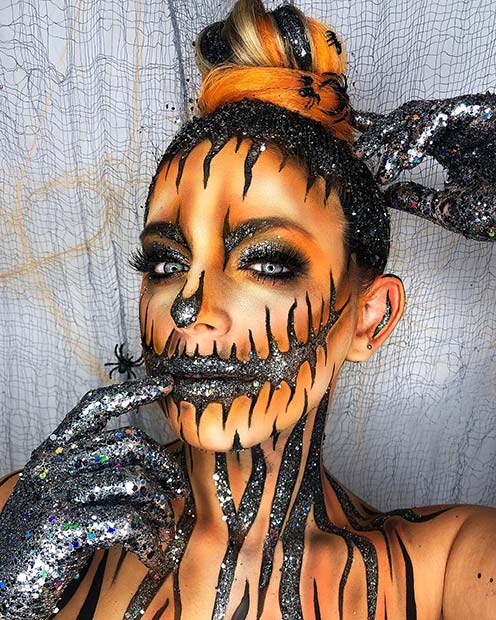 Sparkly Pumpkin Makeup