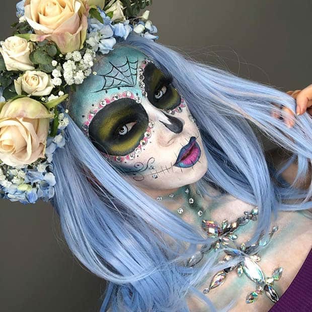 Spooky Sugar Skull with Gems