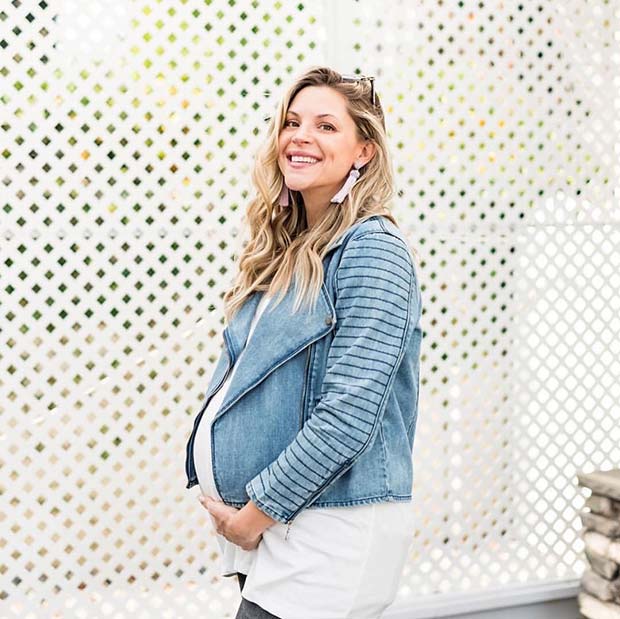 Spring Denim Jacket for Pregnant Women