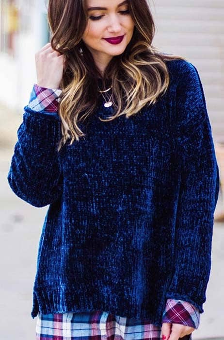 Statement Sweater and Plaid Shirt