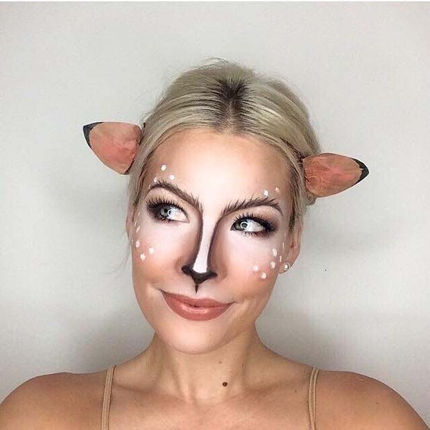 Cute Deer Makeup for Cute Halloween Makeup Ideas