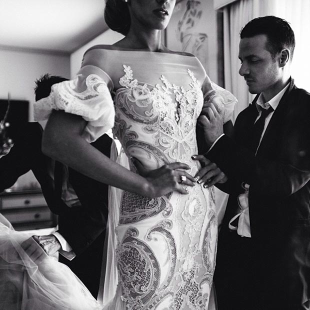 Strapless Sheer Lace Sexy Wedding Dress