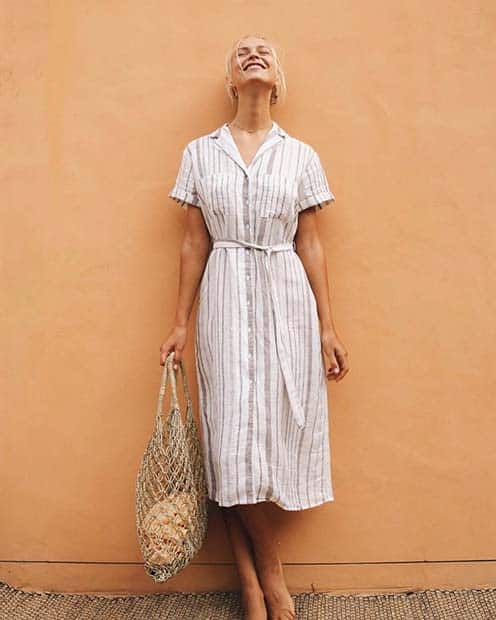 Striped Shirt Dress
