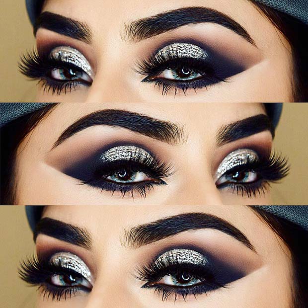 Stylish Glitter Eye Makeup