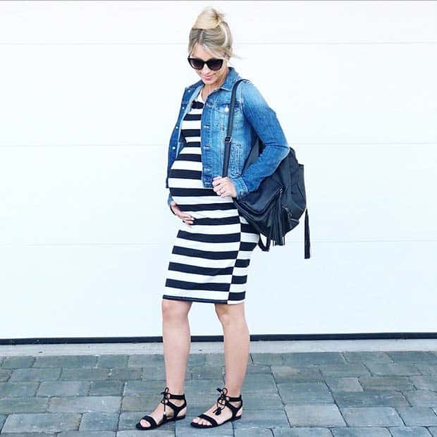 Stylish Stripe Maternity Dress
