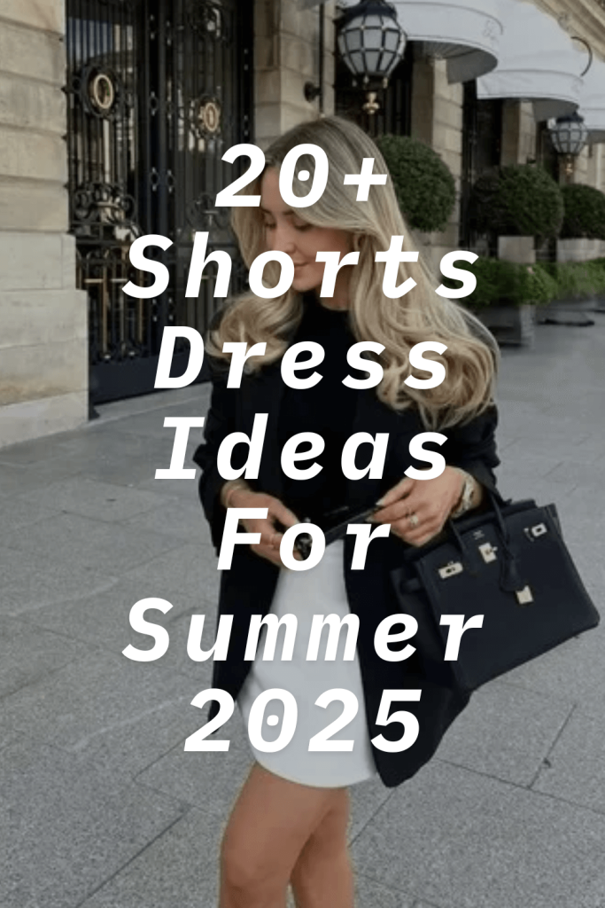 Chic summer outfit with black blazer and white skirt, stylish fashion inspiration for 2025.