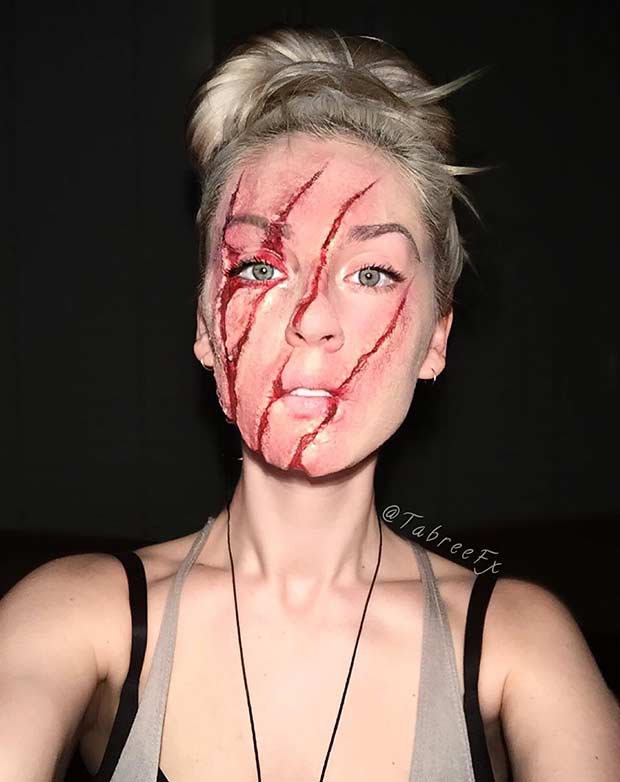 Claw Marks Scary Halloween Makeup
