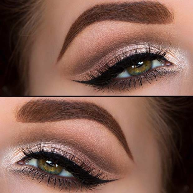 Cut Crease Makeup Look for Green Eyes