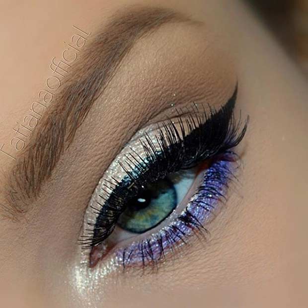 Champagne and Purple Eye Makeup Look