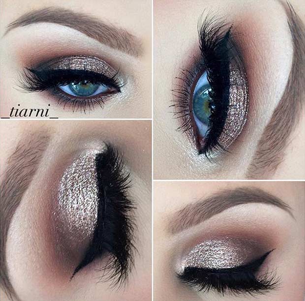 Sparkly and Smokey Wedding Makeup Look