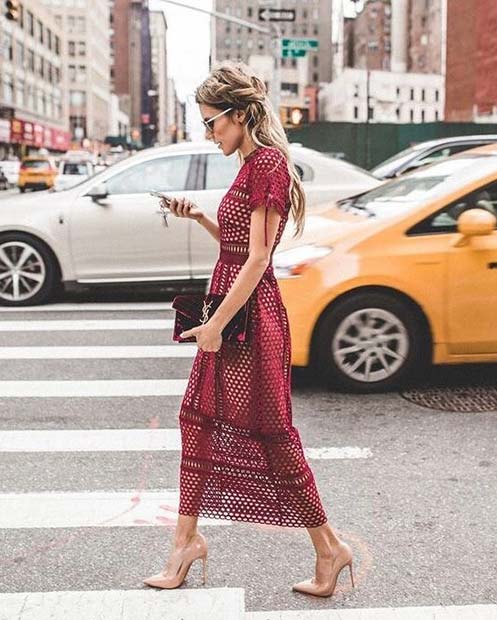 Trendy Red Dress Outfit