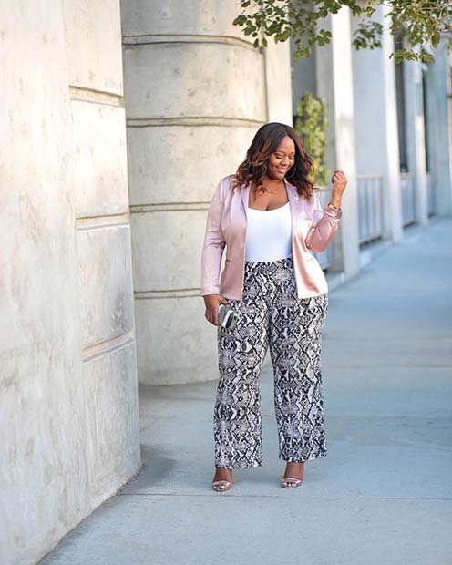 Trendy Snake Print Trousers