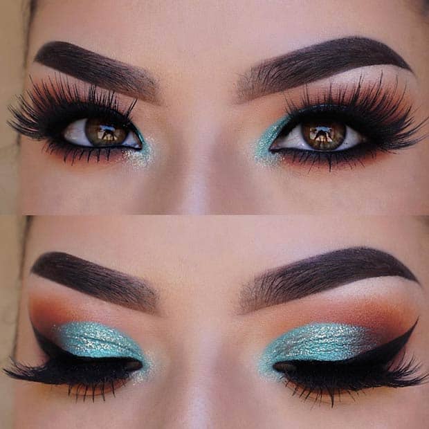 Turquoise Smokey Eye Makeup