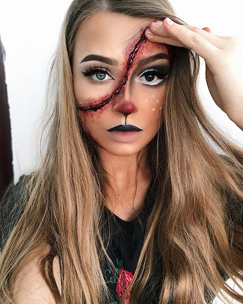 Scary Deer Makeup Look 