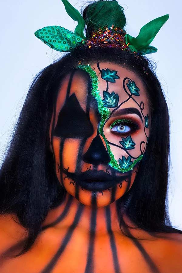 Unique Pumpkin Makeup Idea