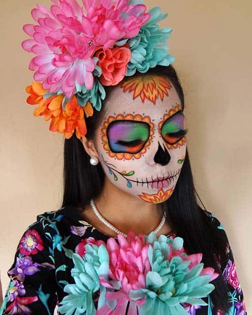 Vibrant Sugar Skull Makeup