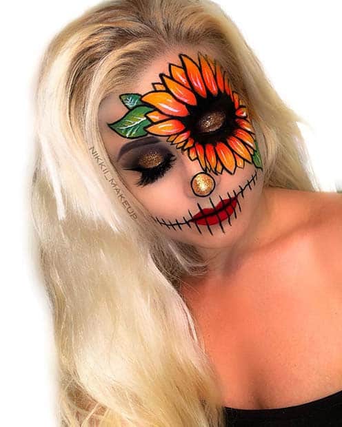 Vibrant Sunflower Makeup Design