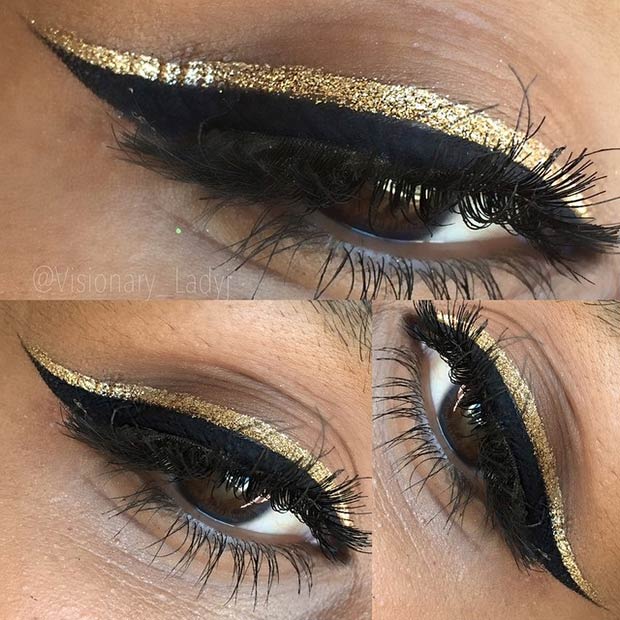 Gold Sequin Eyeliner
