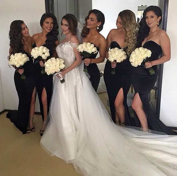 Sexy Black Sleeveless Dresses for Bridesmaids
