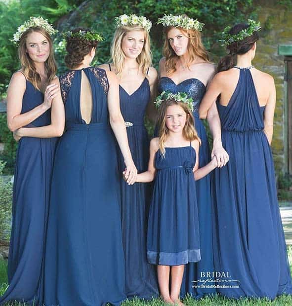 Long Blue Bridesmaid Dresses