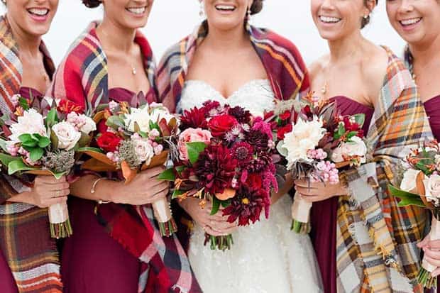 Winter Bridesmaids Plaid Scarves