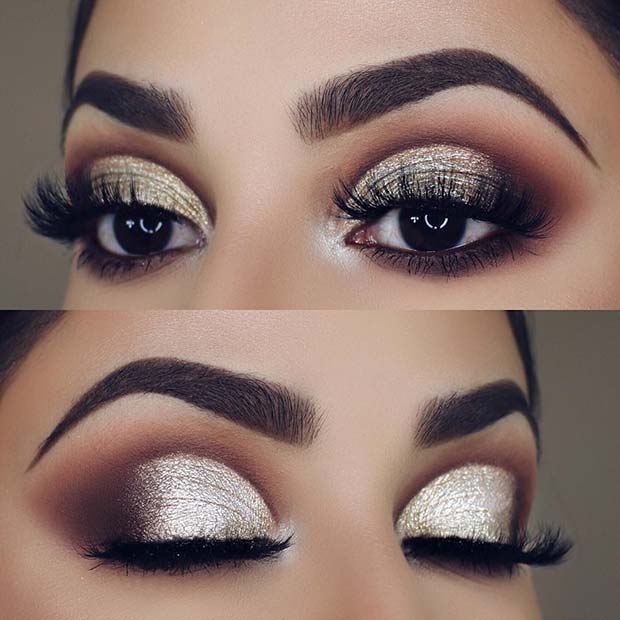 Champagne Glitter Smokey Eye