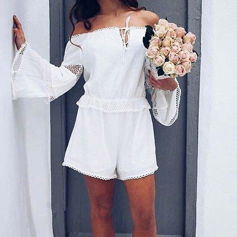 White Romper for Summer 2018 Outfit Idea