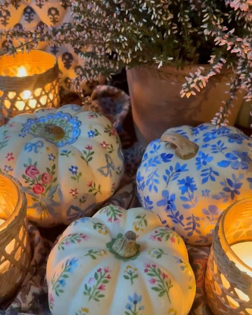 Cottagecore Floral Autumn Pumpkins