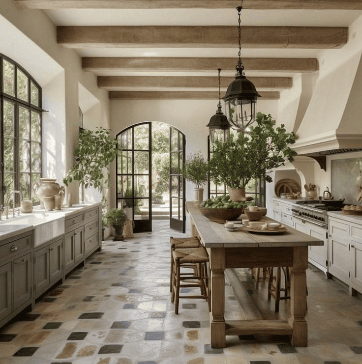 Create a Rustic Kitchen with Wood and Stone